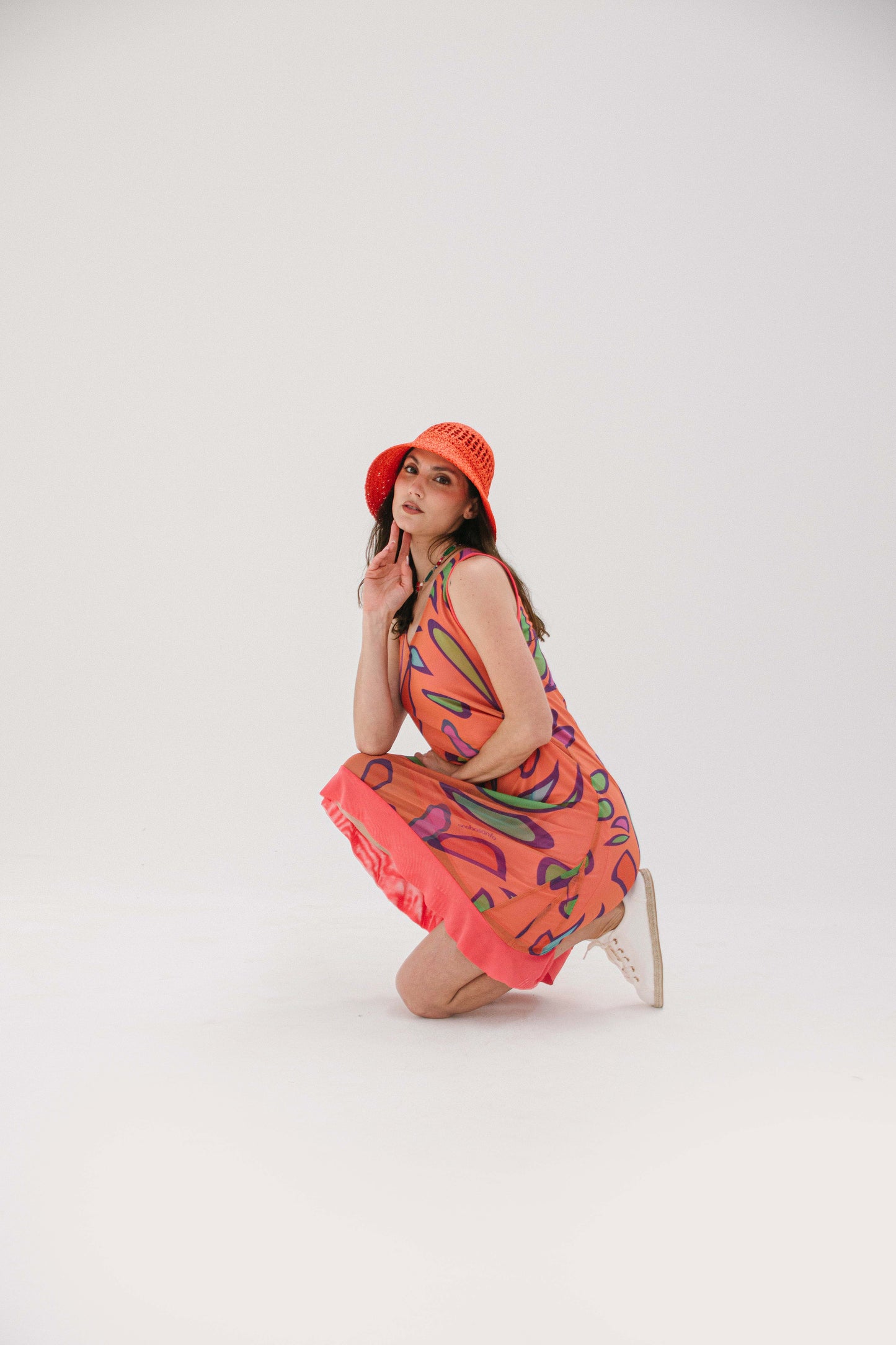 Vestido Arabescos Naranja