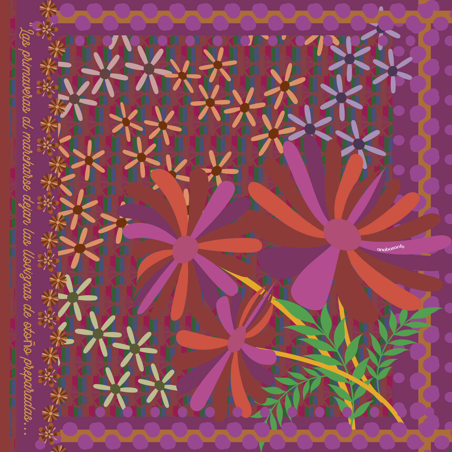 Pañuelo Alfonsina Huellas